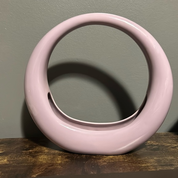 Rare Retro vintage 80’s post modern ring vase lilac purple ceramic 🌵 - Picture 1 of 10